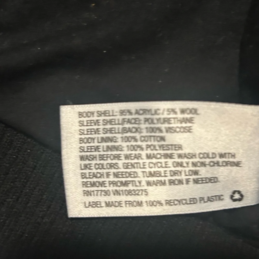 EUC OshKosh Kid Long-sleeve Wool and Faux Leather Jacket - No Size Tag